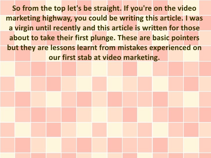 Click Right here for four Measures to Good results for Video marketing Virgins
